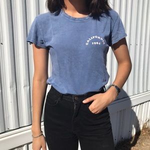 Brandy Melville blue California 1984 short sleeve tee